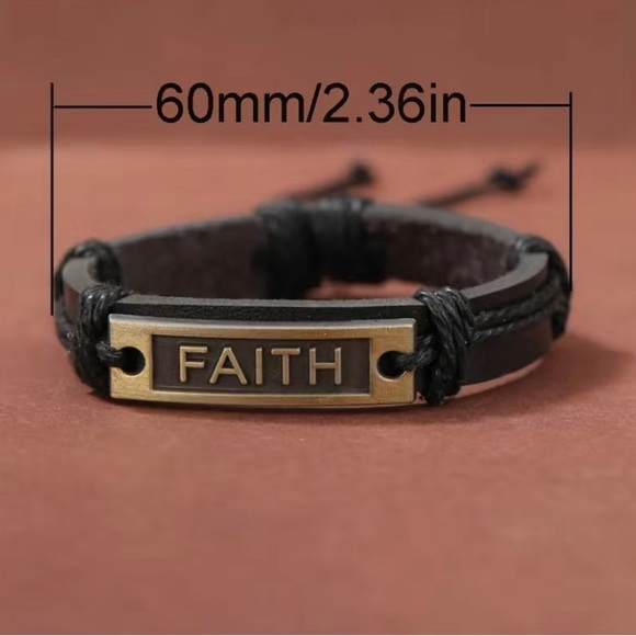 Black Leather Bracelet - Picture 2 of 5